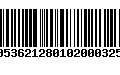 Código de Barras 00536212801020003258