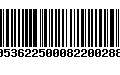 Código de Barras 00536225000822002887