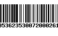 Código de Barras 00536235300720002611