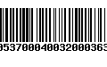 Código de Barras 00537000400320003636