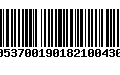 Código de Barras 00537001901821004300