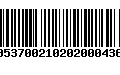 Código de Barras 00537002102020004361