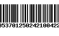 Código de Barras 00537012502421004224