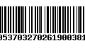 Código de Barras 00537032702619003815