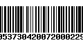 Código de Barras 00537304200720002290