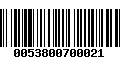 Código de Barras 0053800700021