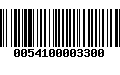 Código de Barras 0054100003300