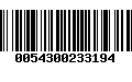 Código de Barras 0054300233194