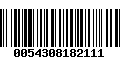 Código de Barras 0054308182111