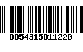 Código de Barras 0054315011220