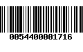 Código de Barras 0054400001716