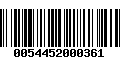 Código de Barras 0054452000361