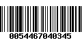 Código de Barras 0054467040345