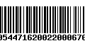 Código de Barras 00544716200220006704