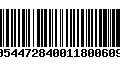 Código de Barras 00544728400118006099