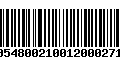 Código de Barras 00548002100120002719