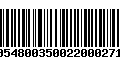 Código de Barras 00548003500220002715