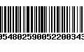 Código de Barras 00548025900522003434