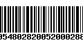 Código de Barras 00548028200520002888