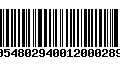 Código de Barras 00548029400120002892