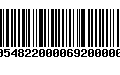 Código de Barras 00548220000692000004