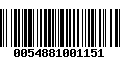 Código de Barras 0054881001151