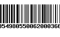 Código de Barras 00549805500620003661