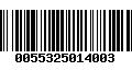 Código de Barras 0055325014003