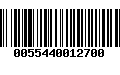 Código de Barras 0055440012700