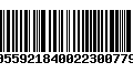 Código de Barras 00559218400223007792