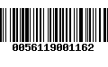 Código de Barras 0056119001162