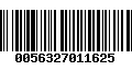 Código de Barras 0056327011625