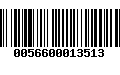 Código de Barras 0056600013513