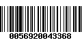 Código de Barras 0056920043368