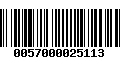 Código de Barras 0057000025113