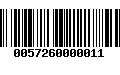 Código de Barras 0057260000011