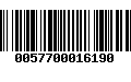 Código de Barras 0057700016190