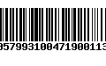 Código de Barras 00579931004719001138