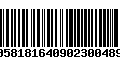 Código de Barras 00581816409023004892