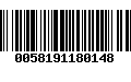 Código de Barras 0058191180148