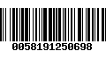 Código de Barras 0058191250698