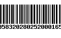 Código de Barras 00583202802520001659