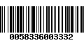 Código de Barras 0058336003332