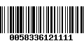 Código de Barras 0058336121111