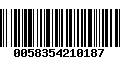 Código de Barras 0058354210187