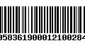 Código de Barras 00583619000121002846