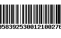 Código de Barras 00583925300121002760