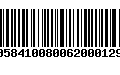 Código de Barras 00584100800620001296