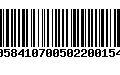 Código de Barras 00584107005022001544