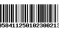 Código de Barras 00584112501023002136